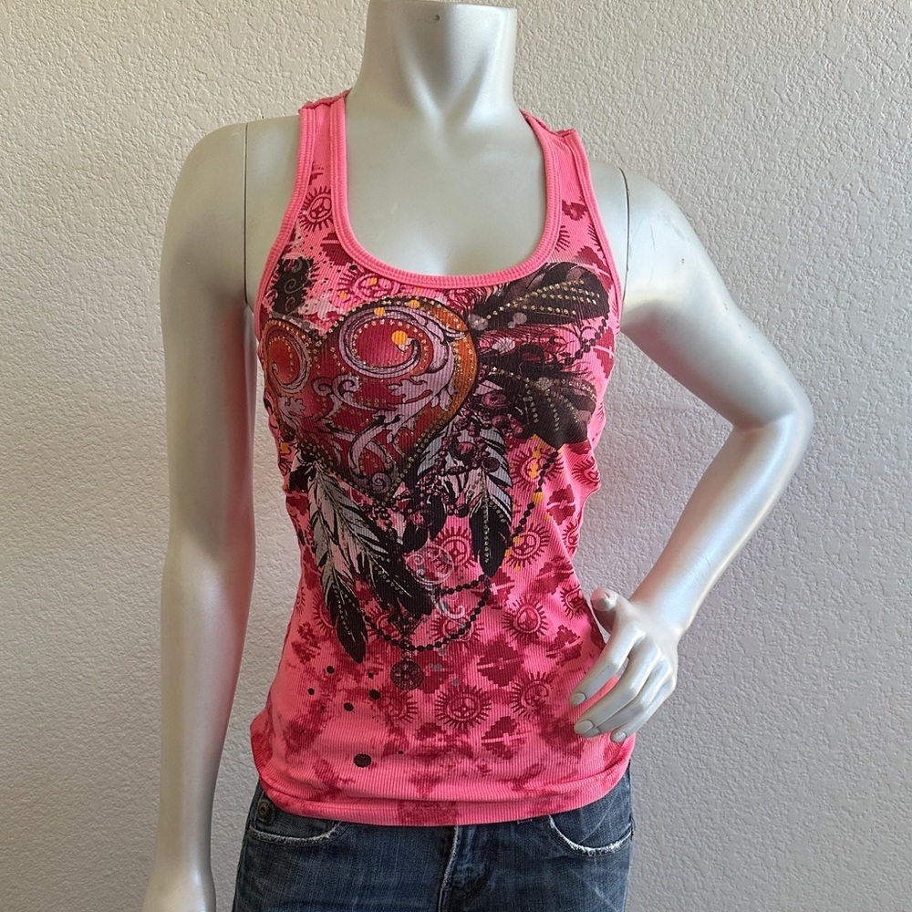 BONGO Vintage 90s Y2k heart dream catcher graphic tank top